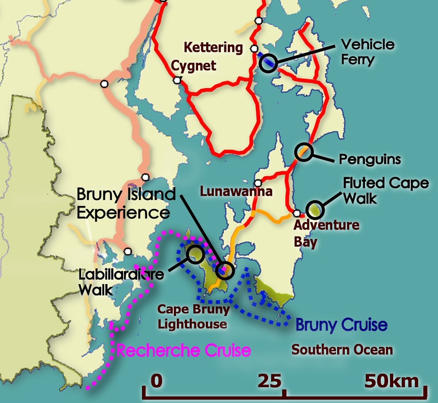 Map of Bruny Island